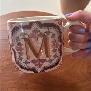 Anthropologie “M” Coffee Mug
